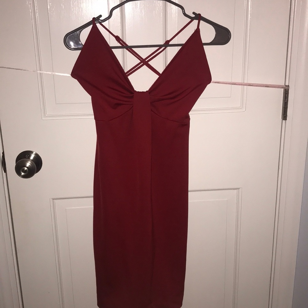 Red body con dress, mid length, forever 21